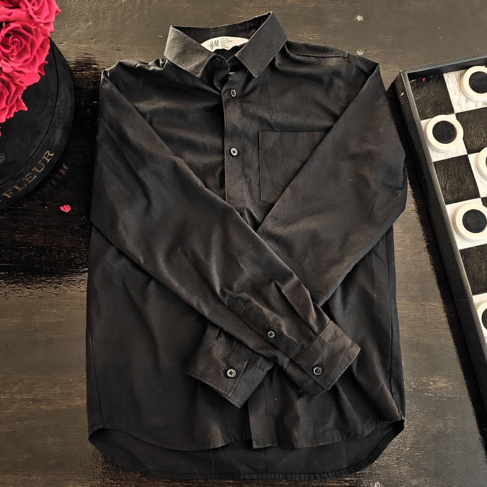 H&M Black Casual Button Down Shirt